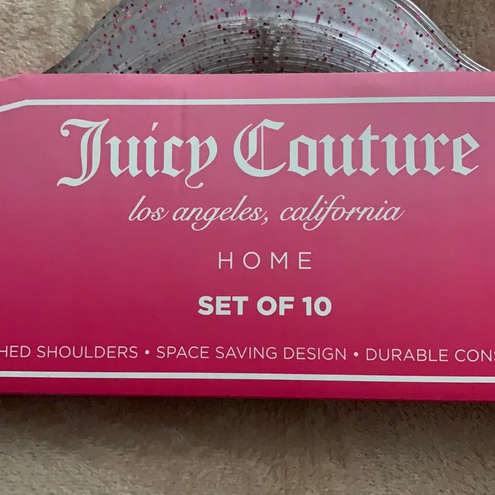 Juicy couture set of 10 clear hangers